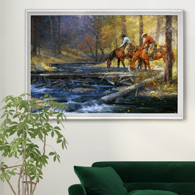 «Cold Water & Falling Leavespremium», reproduction d'art sur toile encadrée