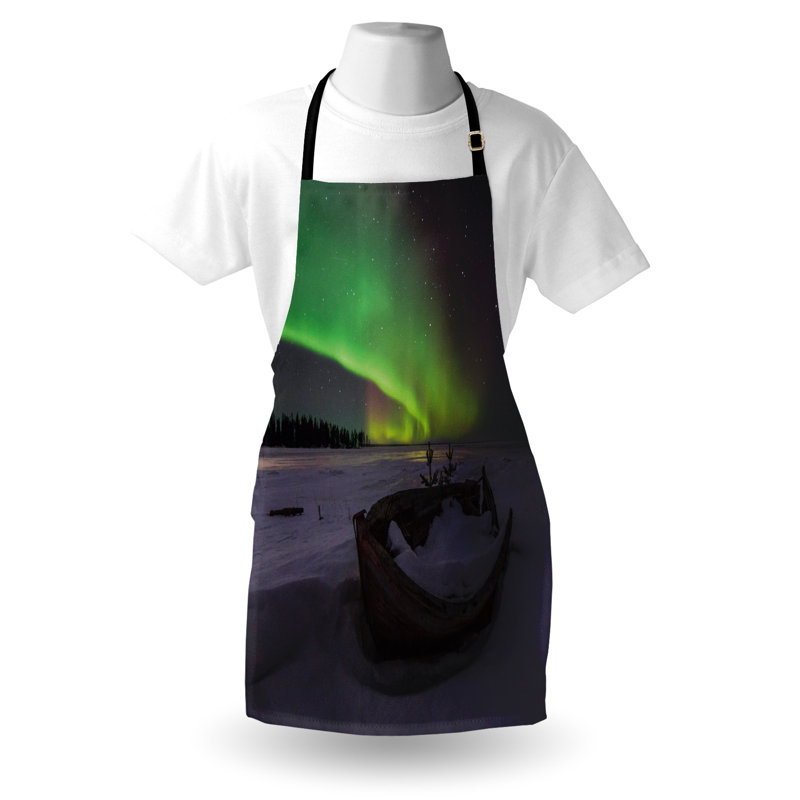 Multicolore tablier East Urban Home Aurora Borealis unisexe, bateau et galaxie, taille adulte