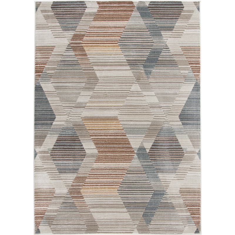 Tapis d'intérieur en polypropylène à motif de chevrons rose taupe / bleu Bungalow Bungalow Puryear