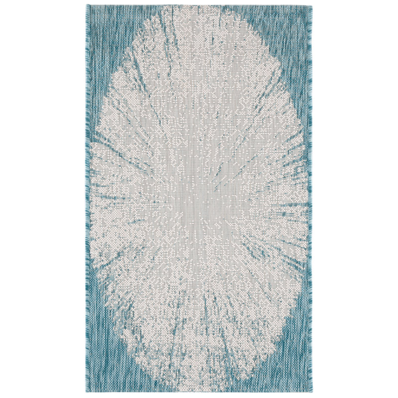 Tapis d'intérieur / extérieur Courtyard Performance Abstract, Rectangle 2 pi x 3 pi 7 po