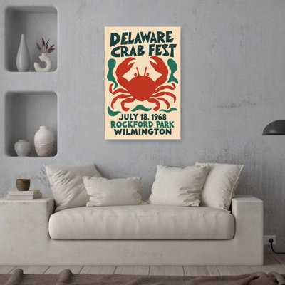 «Delaware Crab Fest», reproduction d'art rétro classique rétro sur plage, crabe, océan