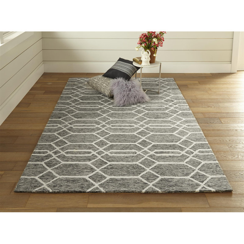 Binne Performance Wool Geometric Indoor Rug, Rectangle 9' x 12'