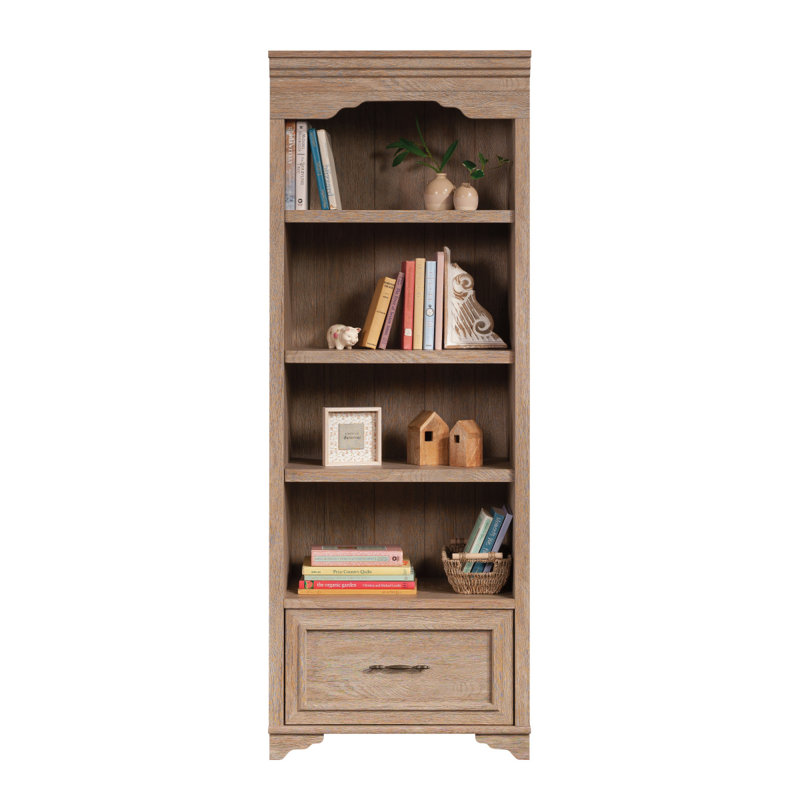 Bookcase With Drawer, Brown Finish