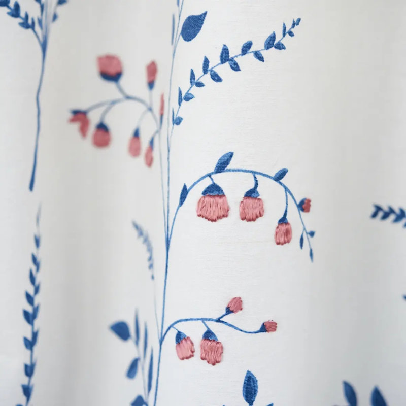 Cynthia Embroidered Print Fabric, Blue/ Medium Blue/ White