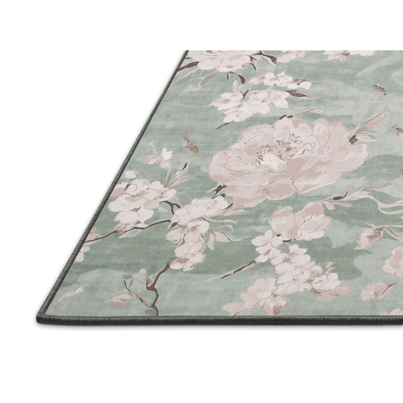 Tapis brun soyeux et moelleux, Rond 5 pi
