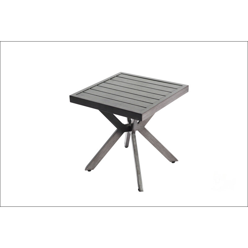 Table de patio en fonte d'aluminium durable avec un design élégant tissé en croix pour une utilisation extérieure et un assemblage facile