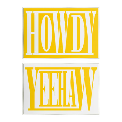 "Yellow Howdy & Yeehaw", ensemble de 2 plaques murales par Grace Popp