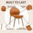 4-Pack Tropical Orange Chairs – Red Oak Wood Legs & PP Seat, Indoor Dining & Living Room Furniture Set-280429355
