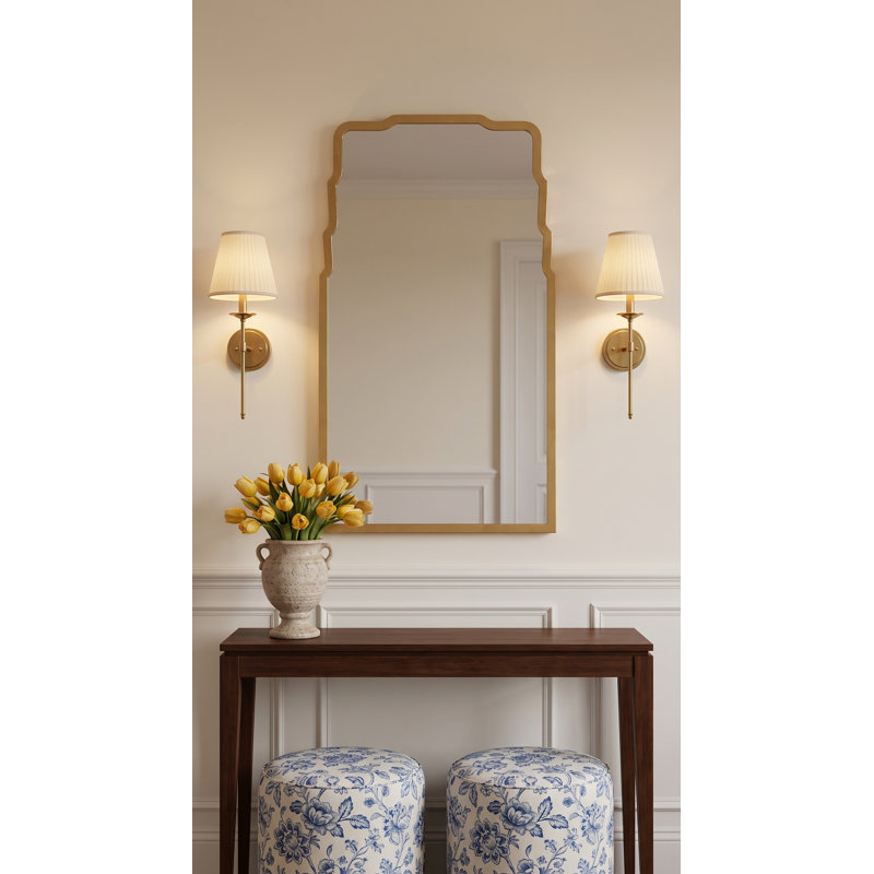 Landen Scalloped Mirror, Gold