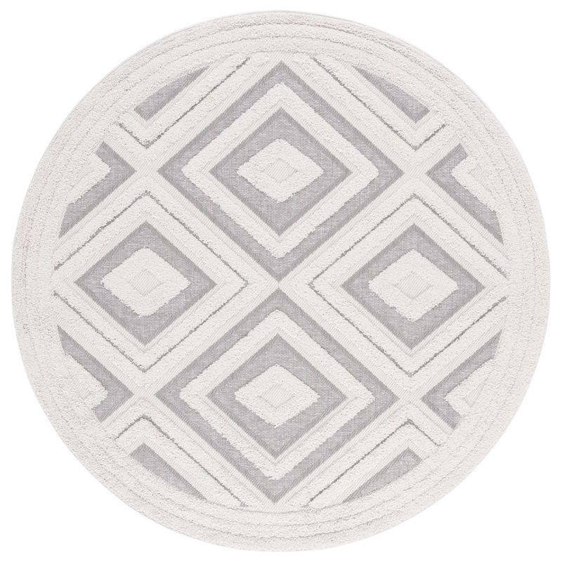 Tapis Dimonda ivoire / gris, Rond 6 pi 7 po