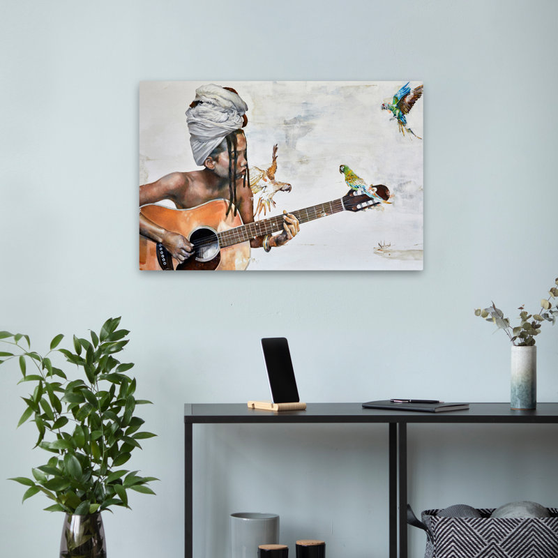 Dujour - Art musical d'oiseaux figuratifs, H 16 po x l 24 po