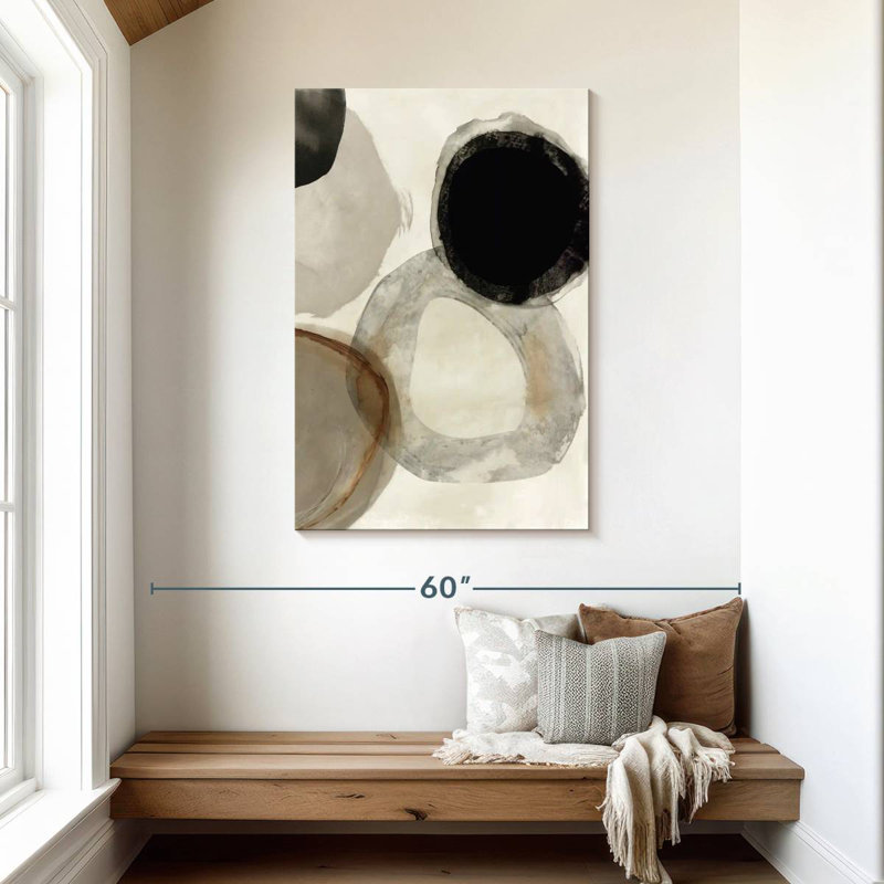 Avery Beige Rings I, 45" H x 30" W