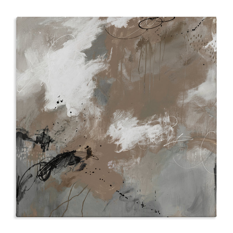 Brown & Grey Brushwork Canvas, design by Ruth Fromstein, 30" H x 30" W