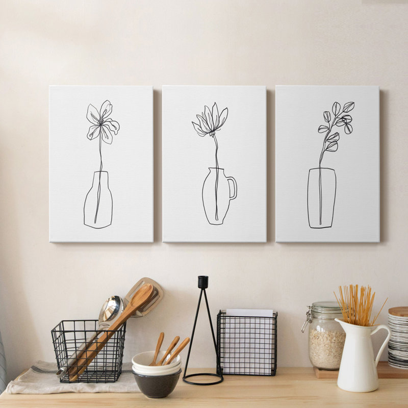Spring Trio I - Ensemble de 3 toiles tendues, H 18 po x l 36 po x P 1 po