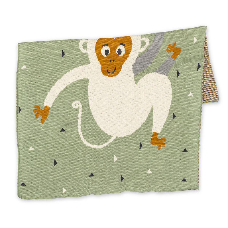 Jeté 100% coton Monkey