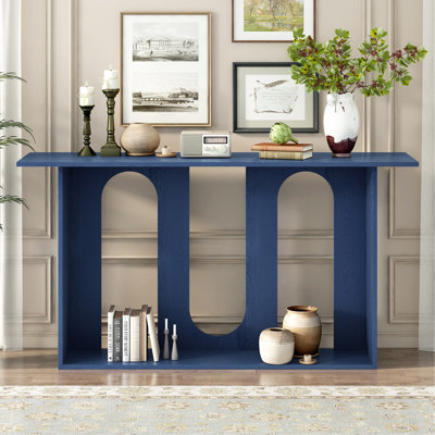 Console moderne et courbée en placage de frêne avec tablette, convenant au vestibule, au couloir, au vestibule, au couloir et au couloir