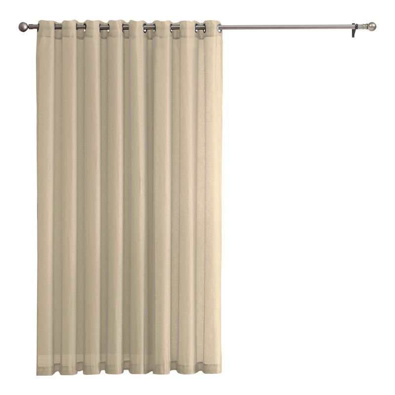 Semi Sheer Curtain Single Panel, White, 100" W x 84" L