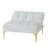Convertible Sofa Bed Futon With Gold Metal Legs Teddy Fabric