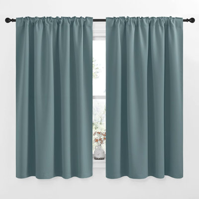 Blackout Curtains for Living Room, Thermal Insulated Solid Window Panels, Room Darkening Drapes for Bedroom/Kitchen, 2 Pieces