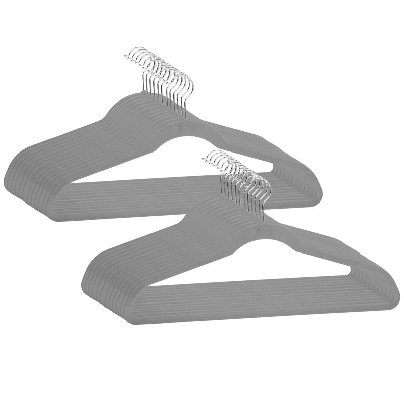 Paquet de 24 cintres en velours Rebrilliant, gris