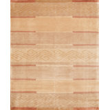 Presidential Hand Knotted Striped Area Rug in Beige/Pink