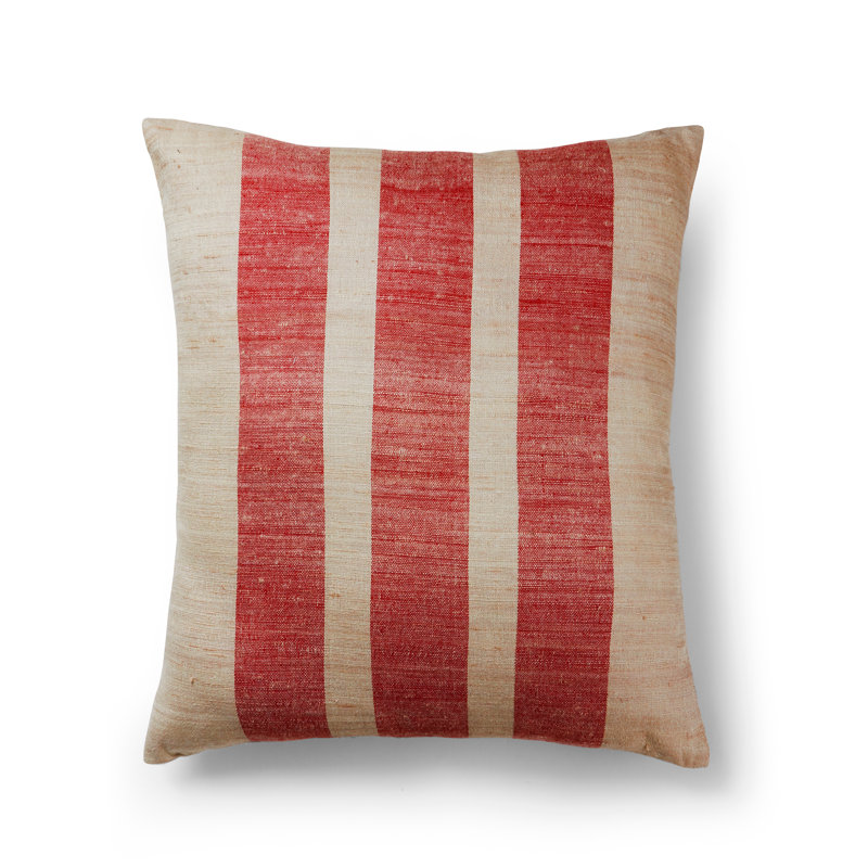 Striped Silk Throw Pillow