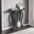 Console Table - Modern Sofa Table With Storage Shelves, Narrow Entryway Hall Table For Living Room, Display Accent Table, Black Faux Marble And Weathered Grey