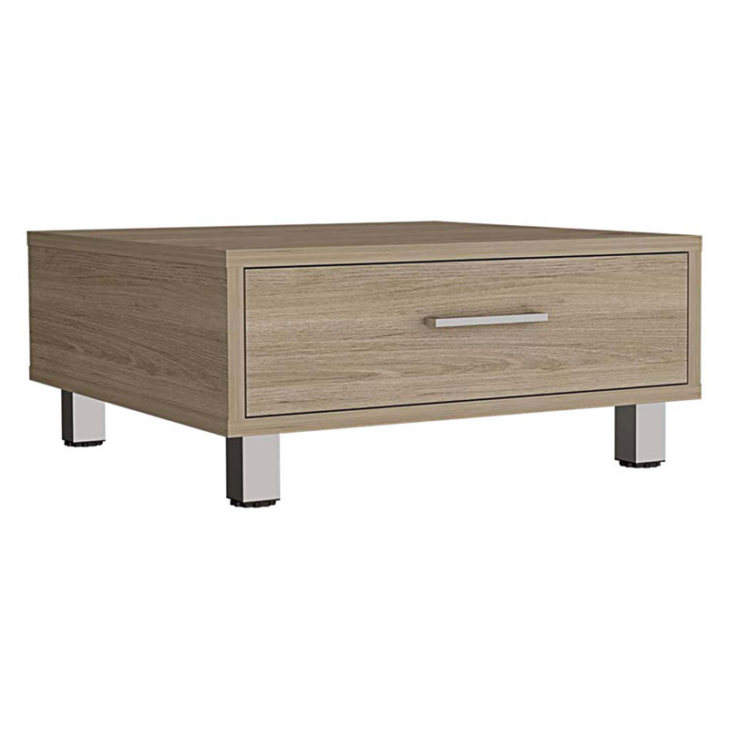 24" Kabul Coffee Table With Drawer, Light Pine