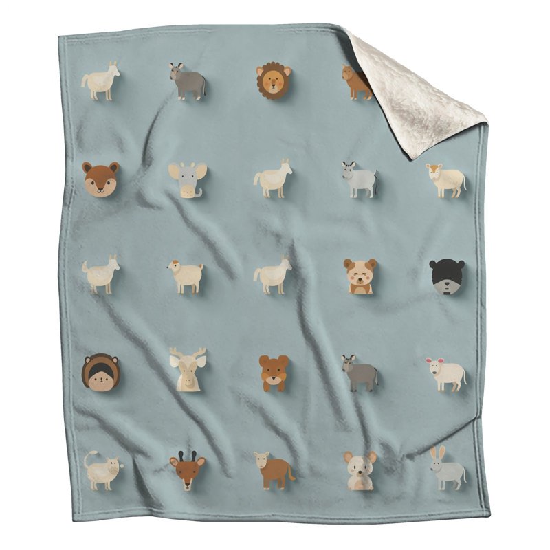 Jolies couvertures d'icônes d'animaux mignons, L 50 po x H 60 po