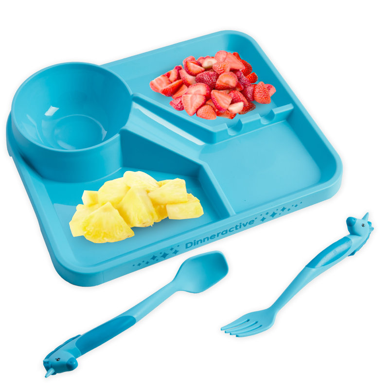 3 Piece Dinnerware Set, Blue