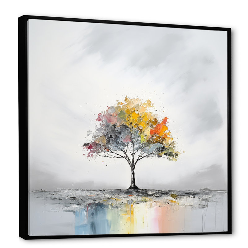 Minimalisme, arc-en-ciel, impression sur toile, H 24 po x l 24 po x P 1 po, Cadre flottant noir
