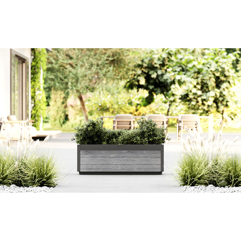 Delta Modern Vinyl Planter,, Grey, 15.5'' H x 45'' W x 17'' D