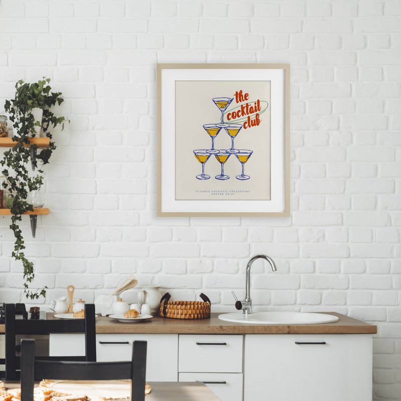 Tower Toast Cocktail Club, reproduction imprimée sous verre, conception de The Prints Vibe, 21 x 17
