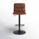 Rawlinson Adjustable Height Low Back Bar Stool with Leather Seat and Metal Base