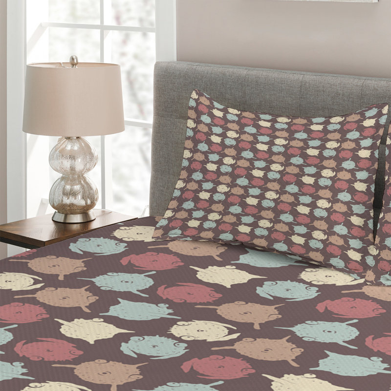 Farmhouse / Country Coverlet, King Bedspread + 2 Shams