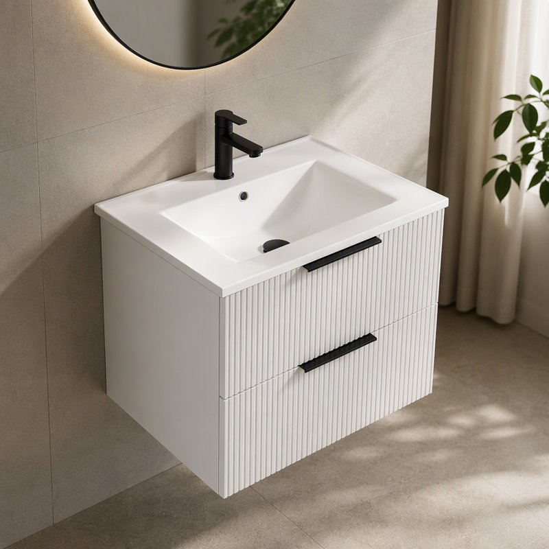 24 Inch Gray Bathroom Vanity without Sink