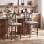 Tabouret de bar rembourré de 26 po en bois massif-1275860288-1275860292