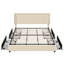 Lit double avec tiroirs de rangement Lit plateforme tapissier réglable-88284568-88284569