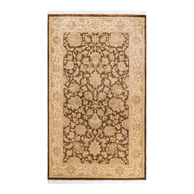 Hand Knotted Wool Traditional Hayner Brown Area Rug 3' 1"" x 5' 3 -  The Twillery Co.Â®, A6C8DBA10064485A83AC61F7B251656C