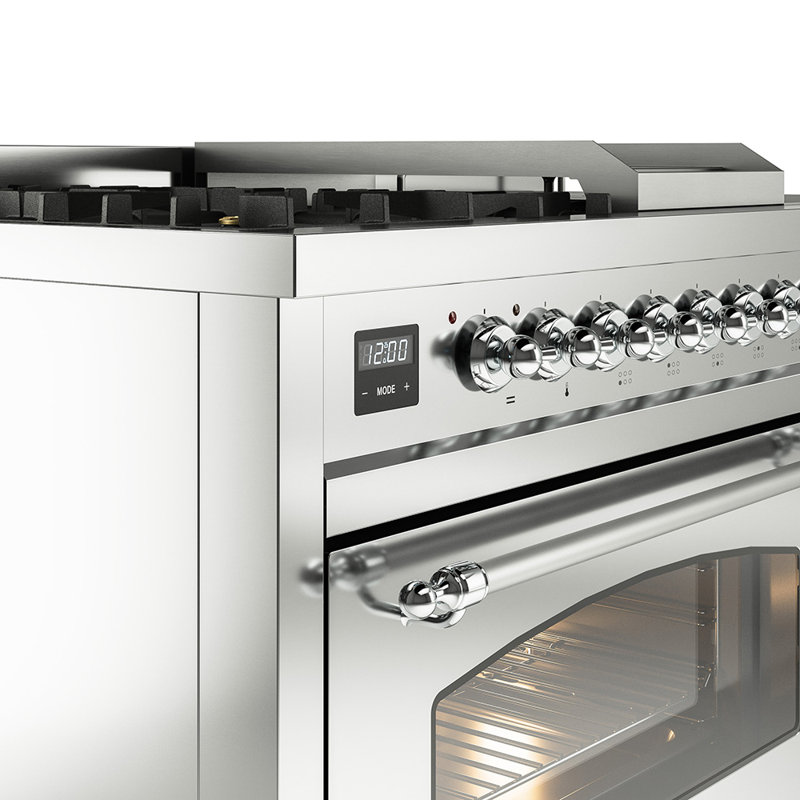 ILVE Nostalgie II 48 Dual Fuel Range, Blue/Gray/Copper, Natural Gas