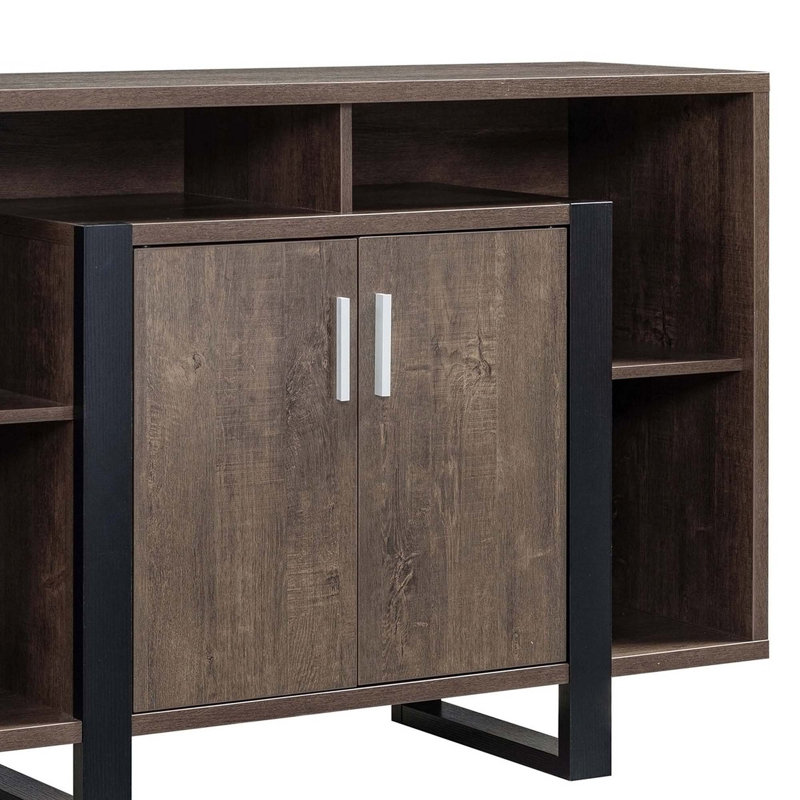 Buffet 47 po Zale, 1 armoire, base traîneau, brun Zale