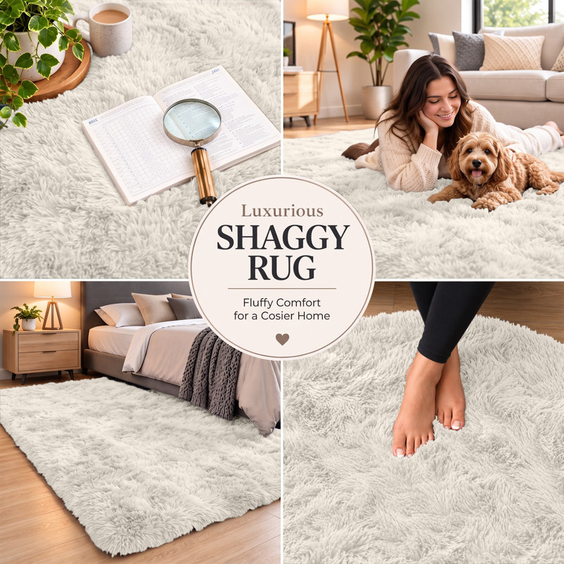 Adela Standard Shag Area Rug, Rectangle 200 x 290 cm
