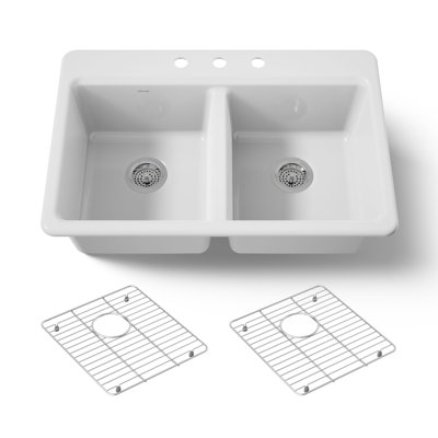 Riverby 33 In. Top-Mount Double-Bowl Kitchen Sink