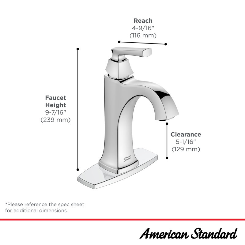 Robinet de salle de bain monotrou avec drain Belmeade, Chrome
