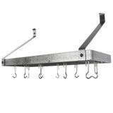 Gourmet Handcrafted Flared Arm Deep Bookshelf Wall Mounted Pot Rack
