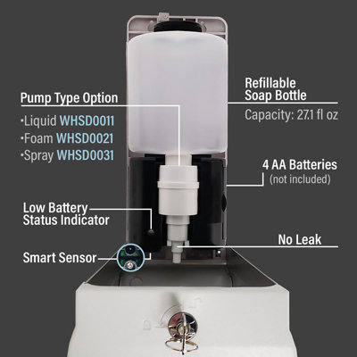 Soaphaus Stainless Steel Hands-Free Multi-Function Soap Dispenser