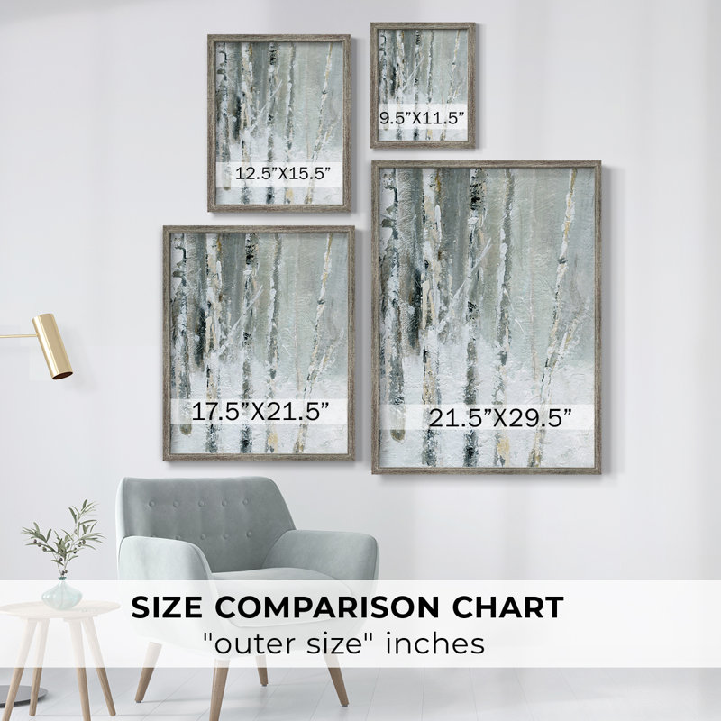 Impression encadrée «Snowy Birch III» - bois massif