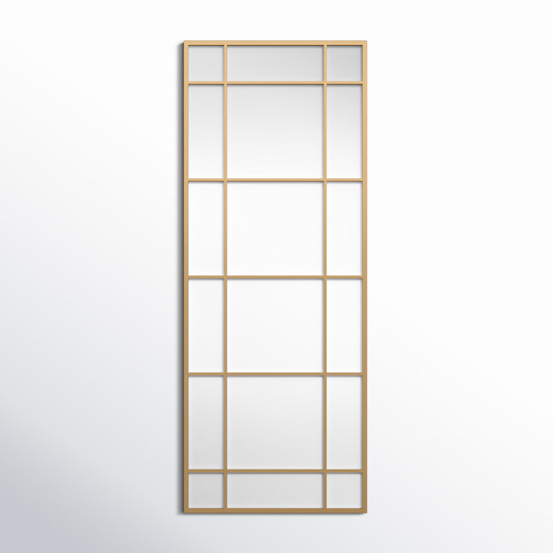 Neptune Window Pane Wall Accent Mirror, Brushed Gold
