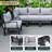 Chelsea 6‑Piece Outdoor Patio Sectional – Powder‑Coated Aluminum U‑Shape Conversation Set with Removable Cushions-63702412