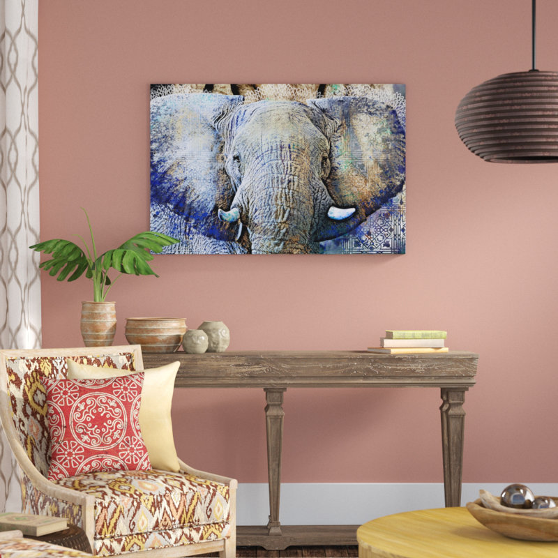 «Purple Elephant», impression sur toile, H 32 po x l 48 po